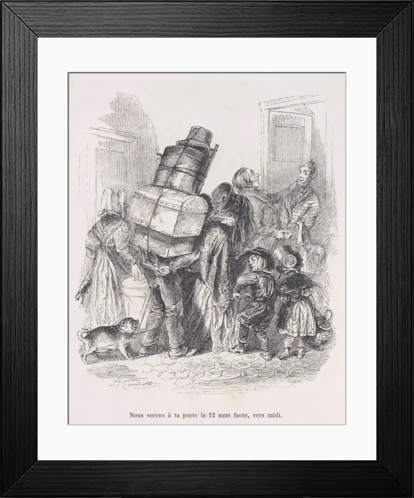 Framed Print : We will be at your door at noon without fail. from the Little Miseries of Human Life Framed Print : We will be at your door at noon without fail. from the Little Miseries of Human Life
