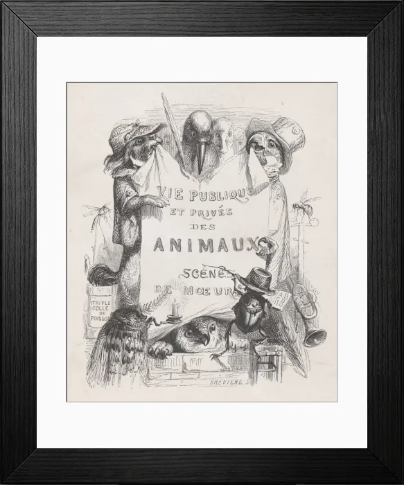 Framed Print : Private and Public Life of Animals; Scenes of Customs, ca. 1837-47 Framed Print : Private and Public Life of Animals; Scenes of Customs, ca. 1837-47