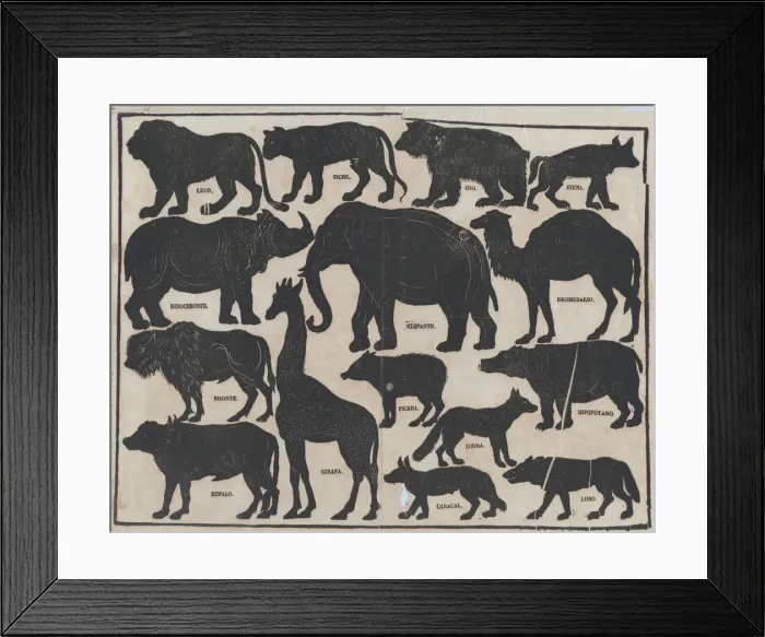 Framed Print : Sheet 5 of figures for Chinese shadow puppets, ca. 1850-70. Creator: Juan Llorens Framed Print : Sheet 5 of figures for Chinese shadow puppets, ca. 1850-70. Creator: Juan Llorens