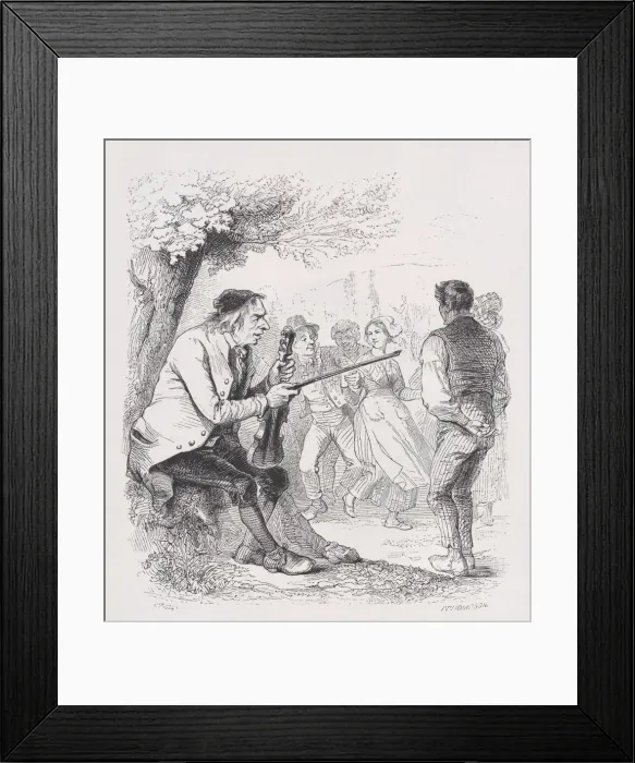Framed Print : The Old Minstrel from The Complete Works of Beranger, 1836. Creator: John Thompson Framed Print : The Old Minstrel from The Complete Works of Beranger, 1836. Creator: John Thompson