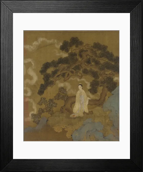 Framed Print : Lady Under a Gnarled Pine Tree, Ming dynasty, 16th century. Creator: Unknown Framed Print : Lady Under a Gnarled Pine Tree, Ming dynasty, 16th century. Creator: Unknown