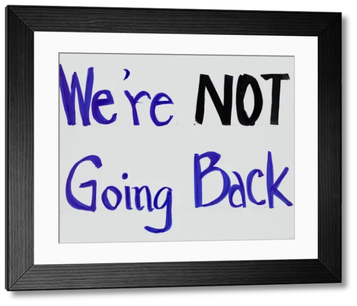 Framed Print : Poster from Womens March on Washington with We re NOT going back” Framed Print : Poster from Womens March on Washington with We re NOT going back”