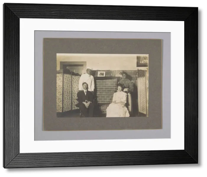 Framed Print : Photograph of theatre production with blackface actors and Oliver Howard Horner, ca. 1910 Framed Print : Photograph of theatre production with blackface actors and Oliver Howard Horner, ca. 1910