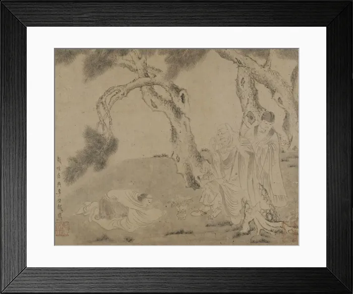 Framed Print : Luohan, attendant, and worshipper under pines, Yuan or Ming dynasty, 1279-1644 Framed Print : Luohan, attendant, and worshipper under pines, Yuan or Ming dynasty, 1279-1644