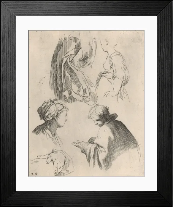 Framed Print : Figure Studies, from Drawing Book, 1650-56. Creator: Frederick Bloemaert Framed Print : Figure Studies, from Drawing Book, 1650-56. Creator: Frederick Bloemaert
