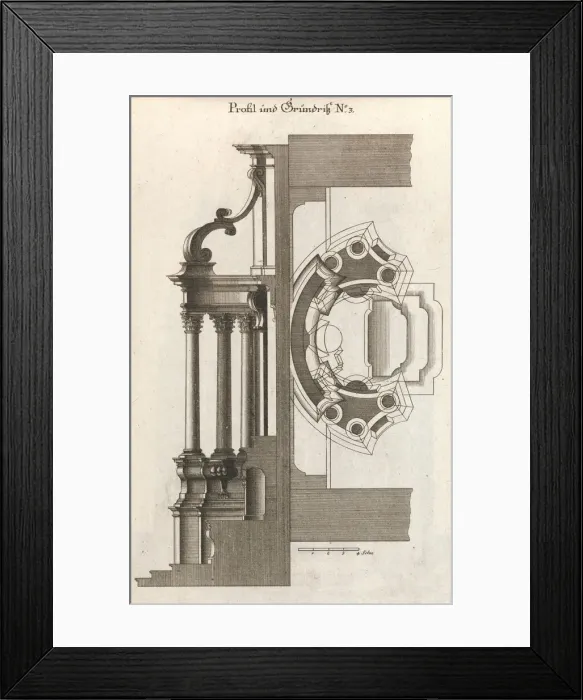 Framed Print : Floorplan and Side View of an Altar, Plate c (2) from Unterschiedliche Neu Framed Print : Floorplan and Side View of an Altar, Plate c (2) from Unterschiedliche Neu