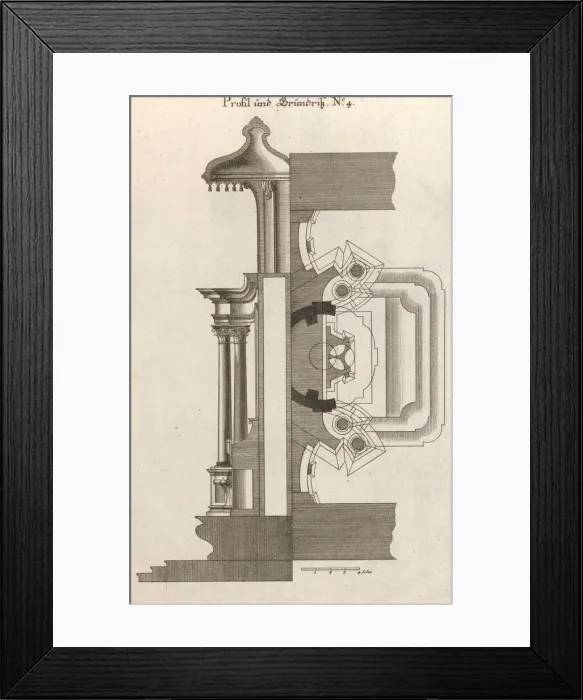 Framed Print : Floorplan and Side View of an Altar, Plate d (2) from Unterschiedliche Neu Framed Print : Floorplan and Side View of an Altar, Plate d (2) from Unterschiedliche Neu