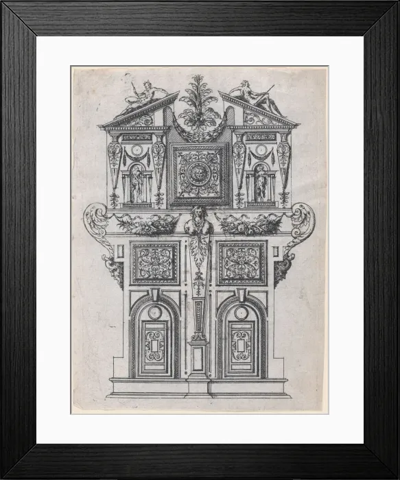 Framed Print : Furniture Design, 1565-70. Creator: Jacques Androuet Du Cerceau Framed Print : Furniture Design, 1565-70. Creator: Jacques Androuet Du Cerceau