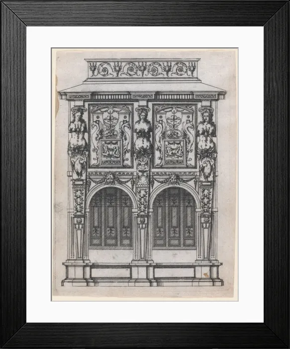 Framed Print : Furniture, 1565-70. Creator: Jacques Androuet Du Cerceau Framed Print : Furniture, 1565-70. Creator: Jacques Androuet Du Cerceau
