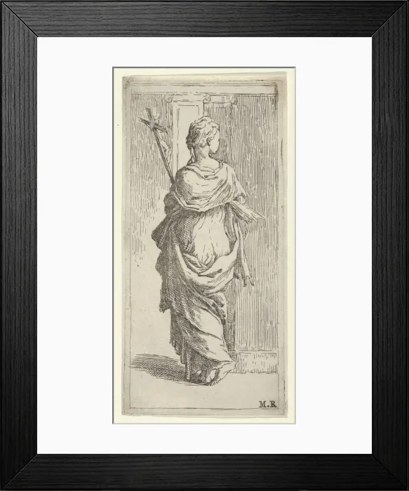 Framed Print : Girl carrying a crucifix and stepping toward a pilaster, seen from behind, ca. 1590-1600 Framed Print : Girl carrying a crucifix and stepping toward a pilaster, seen from behind, ca. 1590-1600