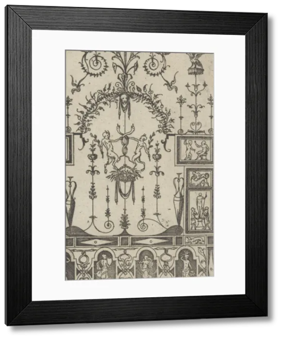 Framed Print : Grotesque Panel, 1550. Creator: Jacques Androuet Du Cerceau Framed Print : Grotesque Panel, 1550. Creator: Jacques Androuet Du Cerceau