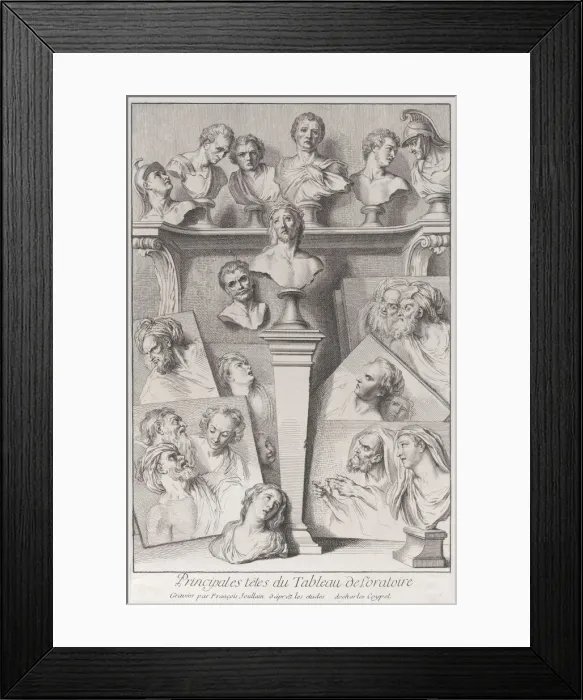 Framed Print : Heads after the Ecce Homo, 1720-78. Creator: Francois Joullain Framed Print : Heads after the Ecce Homo, 1720-78. Creator: Francois Joullain