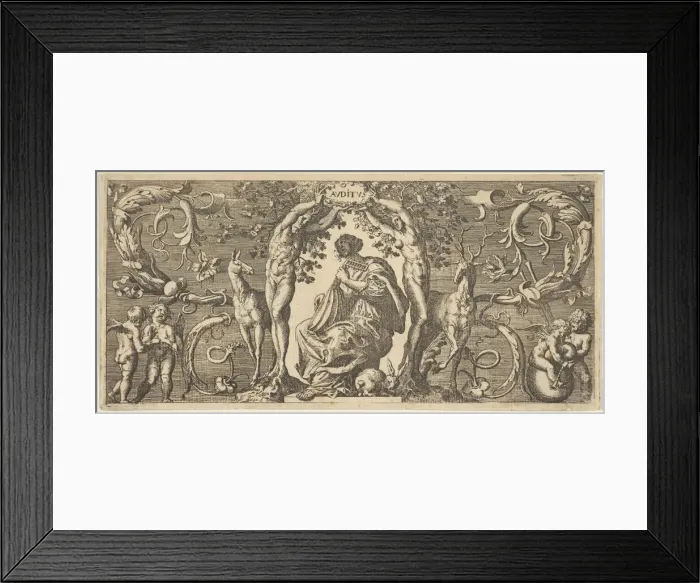 Framed Print : Hearing (Auditus), from Quinque Sensuum (Five Senses), ca. 1655. Creator: Francis Cleyn Framed Print : Hearing (Auditus), from Quinque Sensuum (Five Senses), ca. 1655. Creator: Francis Cleyn