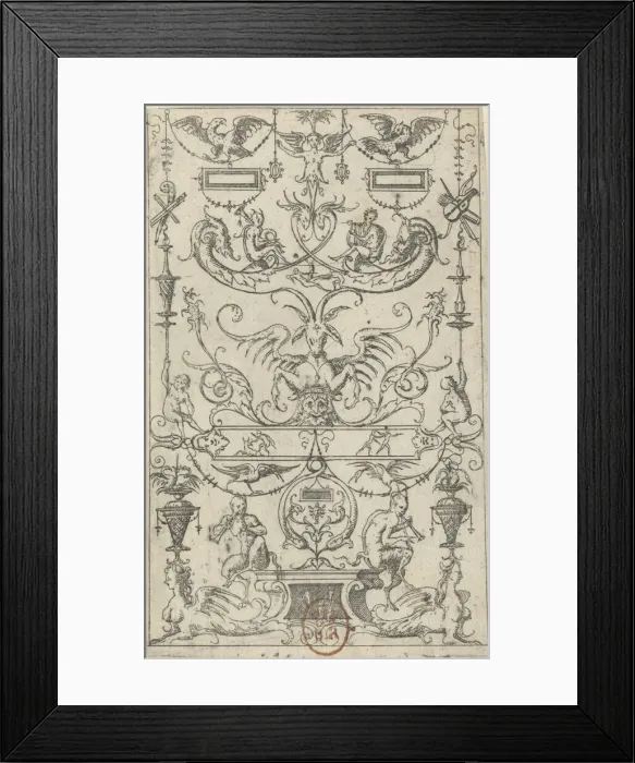 Framed Print : Grotesque Panel, 1562. Creator: Jacques Androuet Du Cerceau Framed Print : Grotesque Panel, 1562. Creator: Jacques Androuet Du Cerceau