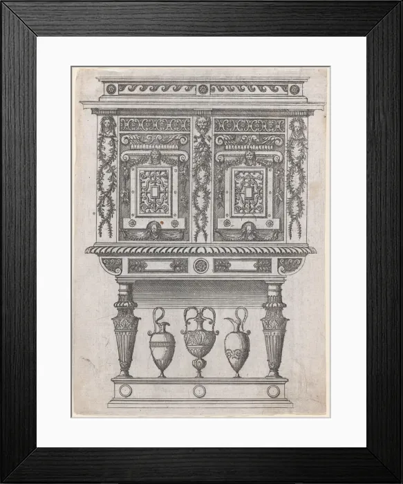 Framed Print : Furniture Design, 1565-70. Creator: Jacques Androuet Du Cerceau Framed Print : Furniture Design, 1565-70. Creator: Jacques Androuet Du Cerceau