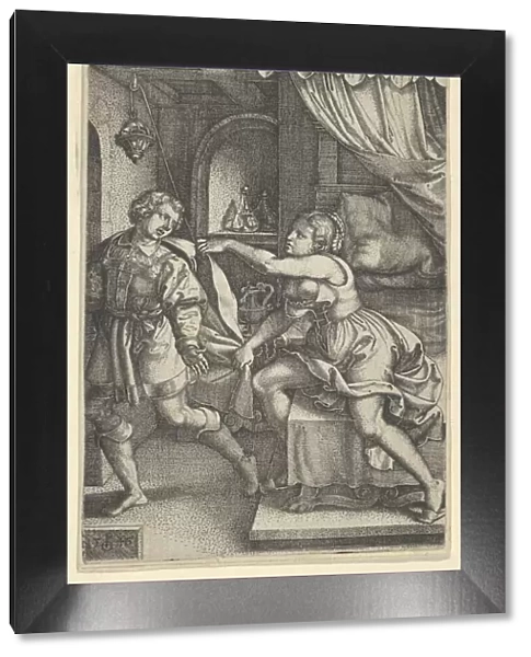 Joseph and Potiphars Wife, from The Story of Joseph, 1546. Creator: Georg Pencz