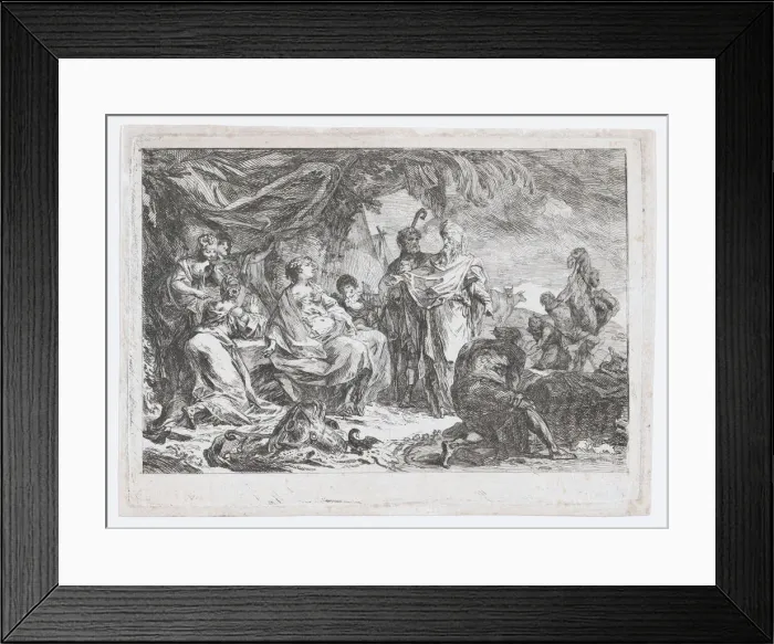 Framed Print : Laban Searching for his Household Gods, ca. 1753. Creator: Gabriel de Saint-Aubin Framed Print : Laban Searching for his Household Gods, ca. 1753. Creator: Gabriel de Saint-Aubin