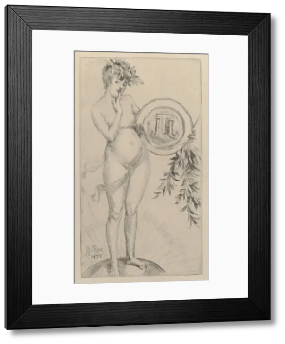 Framed Print : First Frontispiece (with the Monogram), 1875. Creator: James Tissot Framed Print : First Frontispiece (with the Monogram), 1875. Creator: James Tissot