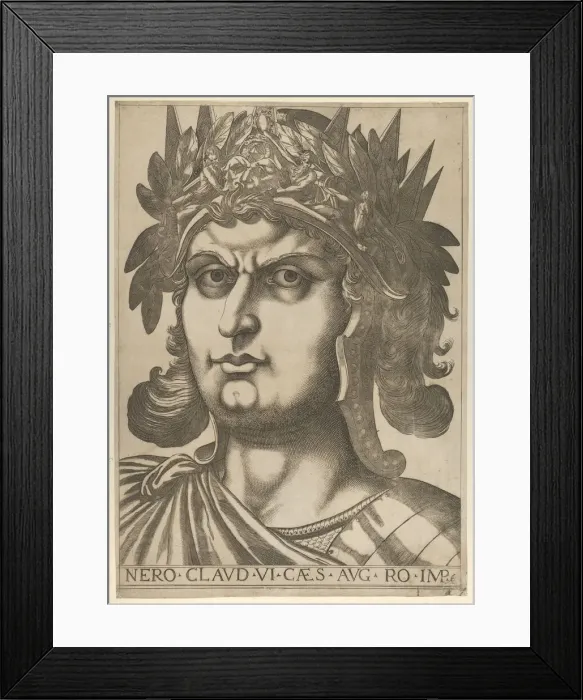 Framed Print : Plate 6: Nero with his head turned slightly to the right, from The Twelve Caesars Framed Print : Plate 6: Nero with his head turned slightly to the right, from The Twelve Caesars
