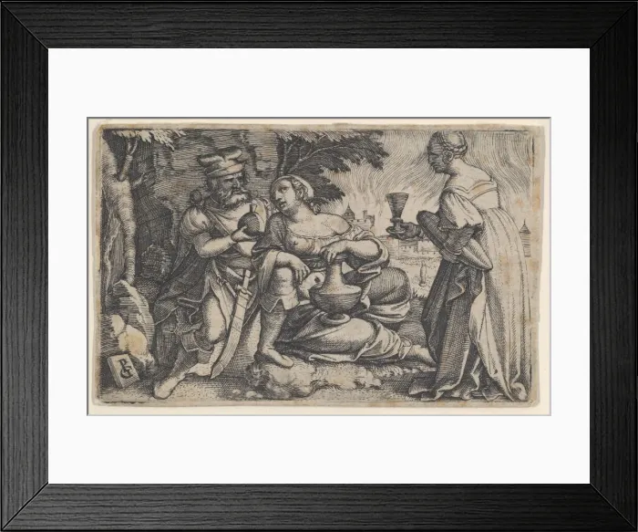 Framed Print : Lot and His Daughters. Creator: Georg Pencz Framed Print : Lot and His Daughters. Creator: Georg Pencz