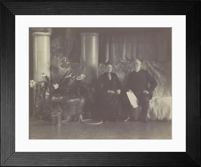 Framed Print : Mr. and Mrs. Charles L. Tiffany in Louis C. Tiffanys Studio, ca. 1890 Framed Print : Mr. and Mrs. Charles L. Tiffany in Louis C. Tiffanys Studio, ca. 1890