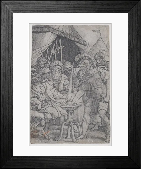 Framed Print : Mucius Scaevola and Porsenna, from Roman Heroes, 1535. 1535. Creator: Georg Pencz Framed Print : Mucius Scaevola and Porsenna, from Roman Heroes, 1535. 1535. Creator: Georg Pencz
