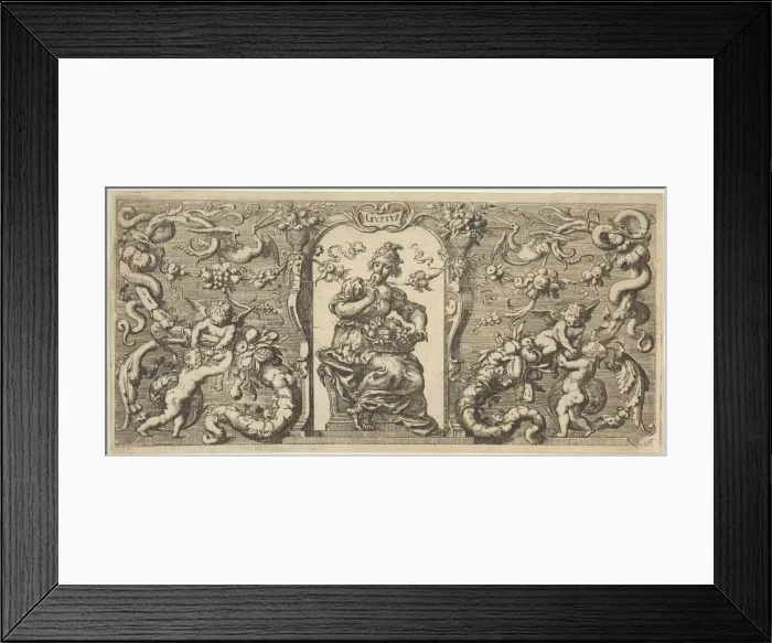 Framed Print : Taste (Gustus), from Quinque Sensuum (Five Senses), ca. 1655. Creator: Francis Cleyn Framed Print : Taste (Gustus), from Quinque Sensuum (Five Senses), ca. 1655. Creator: Francis Cleyn