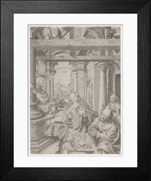 Framed Print : The Adoration of the Shepherds, ca. 1522-25. Creator: Frans Crabbe van Espleghem Framed Print : The Adoration of the Shepherds, ca. 1522-25. Creator: Frans Crabbe van Espleghem