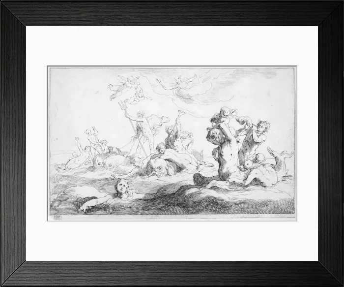Framed Print : The Realm of Neptune, from Drawing Book, 1650-56. Creator: Frederick Bloemaert Framed Print : The Realm of Neptune, from Drawing Book, 1650-56. Creator: Frederick Bloemaert