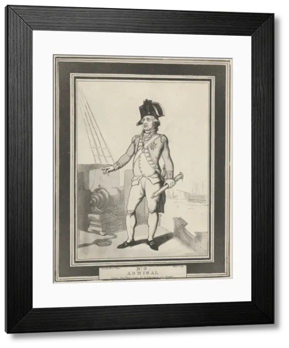Framed Print : No. 9: Admiral, February 15, 1799. Creator: Henri Merke Framed Print : No. 9: Admiral, February 15, 1799. Creator: Henri Merke