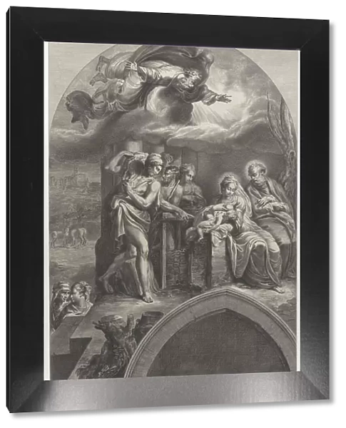 The Adoration of the Shepherds, with God the Father overhead, 1754-1802. Creator: Gaetano Gandolfi