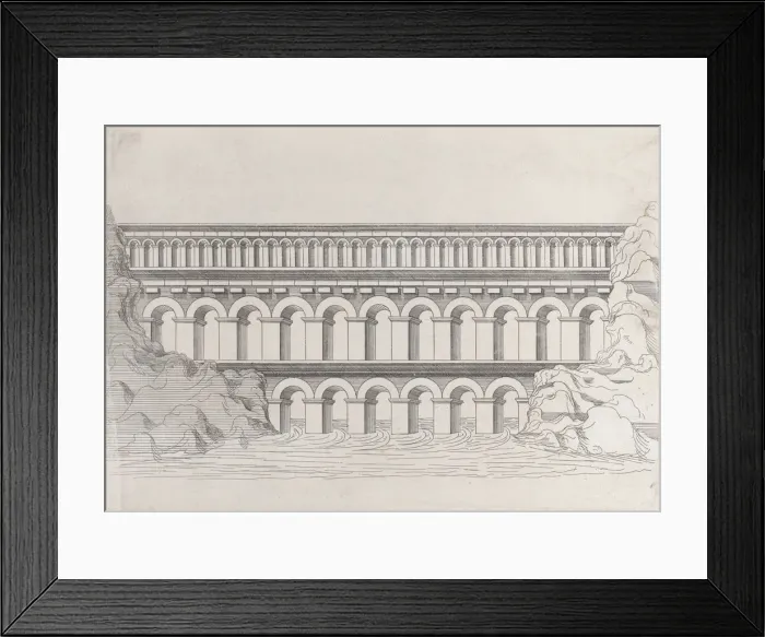 Framed Print : The Bridge of the Gal (Gard), 1545. Creator: Jacques Androuet Du Cerceau Framed Print : The Bridge of the Gal (Gard), 1545. Creator: Jacques Androuet Du Cerceau