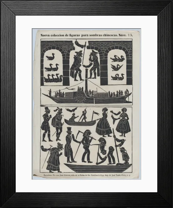 Framed Print : Sheet 15 of figures for Chinese shadow puppets, 1859. Creator: Juan Llorens Framed Print : Sheet 15 of figures for Chinese shadow puppets, 1859. Creator: Juan Llorens