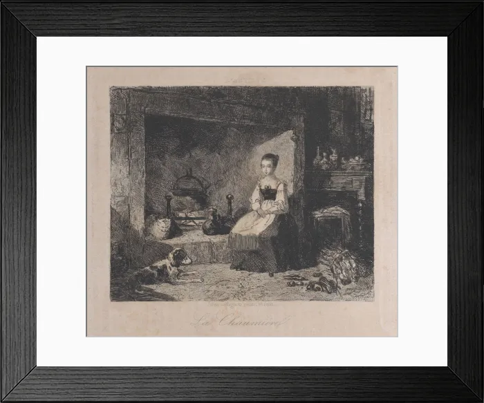 Framed Print : The Cottage (La Chaumiere), 1800-50. 1800-50. Creator Framed Print : The Cottage (La Chaumiere), 1800-50. 1800-50. Creator