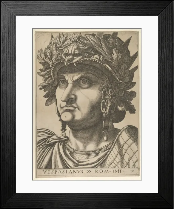 Framed Print : Plate 10: Vespasian with his head turned slightly to the left, from The Twelve Caesars Framed Print : Plate 10: Vespasian with his head turned slightly to the left, from The Twelve Caesars