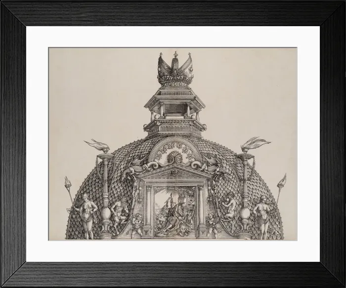 Framed Print : The Cupola and Imperial Crown on the Central Portal, from the Arch of Honor, proof Framed Print : The Cupola and Imperial Crown on the Central Portal, from the Arch of Honor, proof