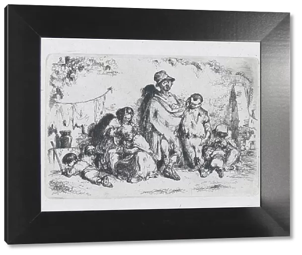 Plate 2: a group of people in the street, possibly beggars