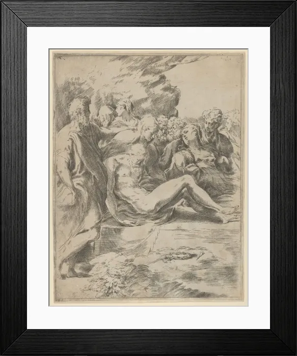 Framed Print : The Entombment; Christ with legs outstretched, the Virgin at right, 1590-1600 Framed Print : The Entombment; Christ with legs outstretched, the Virgin at right, 1590-1600