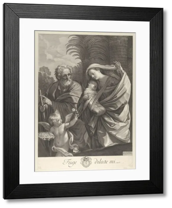 Framed Print : The Flight into Egypt; the Holy Family walking together, Saint Joseph pointing to t Framed Print : The Flight into Egypt; the Holy Family walking together, Saint Joseph pointing to t