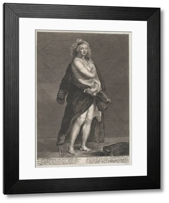 Framed Print : Portrait of Helena Fourment, Rubens second wife, wearing a fur coat over her shoulders Framed Print : Portrait of Helena Fourment, Rubens second wife, wearing a fur coat over her shoulders