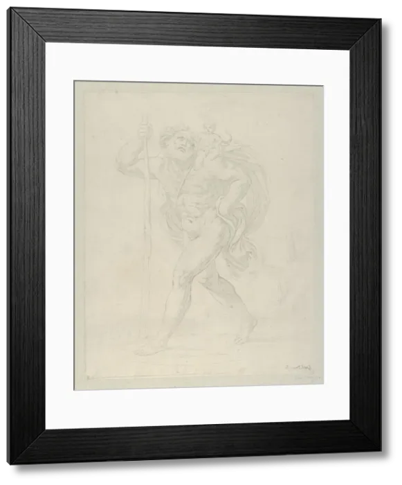 Framed Print : Saint Christopher walking with the infant Christ on his left shoulder, counterpro... ca Framed Print : Saint Christopher walking with the infant Christ on his left shoulder, counterpro... ca