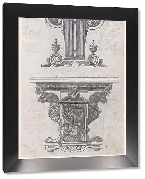Two Table Designs, 1565-70. Creator: Jacques Androuet Du Cerceau