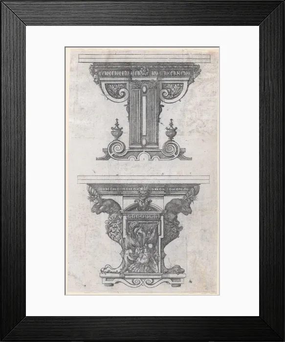 Framed Print : Two Table Designs, 1565-70. Creator: Jacques Androuet Du Cerceau Framed Print : Two Table Designs, 1565-70. Creator: Jacques Androuet Du Cerceau