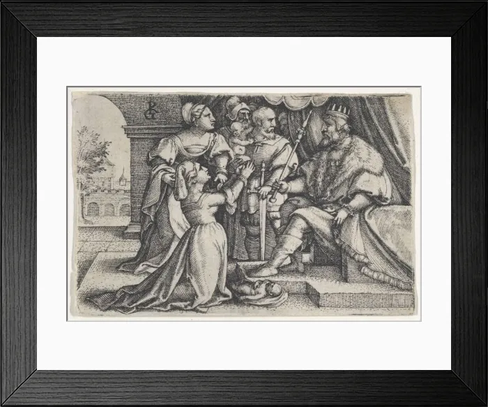 Framed Print : The Judgment of Solomon. Creator: Georg Pencz Framed Print : The Judgment of Solomon. Creator: Georg Pencz