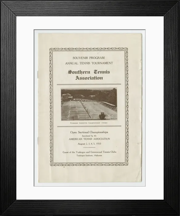 Framed Print : Souvenir programme for the Southern Tennis Association Annual Tournament, 1933 Framed Print : Souvenir programme for the Southern Tennis Association Annual Tournament, 1933
