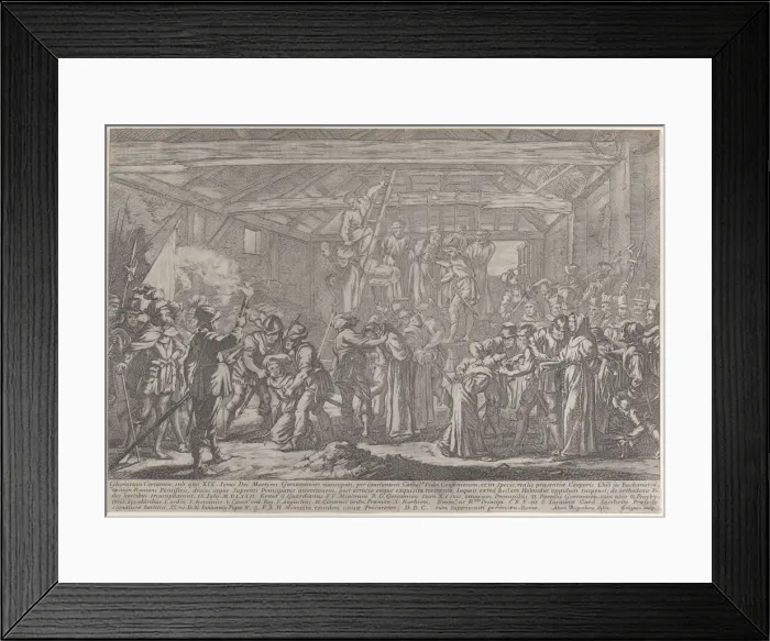 Framed Print : The Martyrs of Gorchum, 1630-87. Creator: Francois Collignon Framed Print : The Martyrs of Gorchum, 1630-87. Creator: Francois Collignon