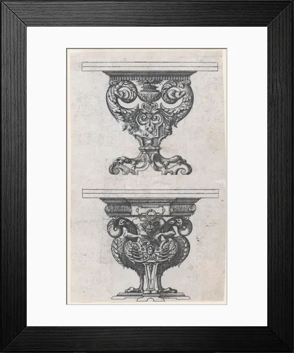 Framed Print : Two Table Designs, 1565-70. Creator: Jacques Androuet Du Cerceau Framed Print : Two Table Designs, 1565-70. Creator: Jacques Androuet Du Cerceau