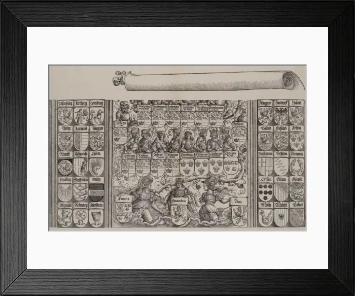 Framed Print : The Lower Portion of the Genealogy of Maximilian; with the Left Edge of the Scroll for Framed Print : The Lower Portion of the Genealogy of Maximilian; with the Left Edge of the Scroll for