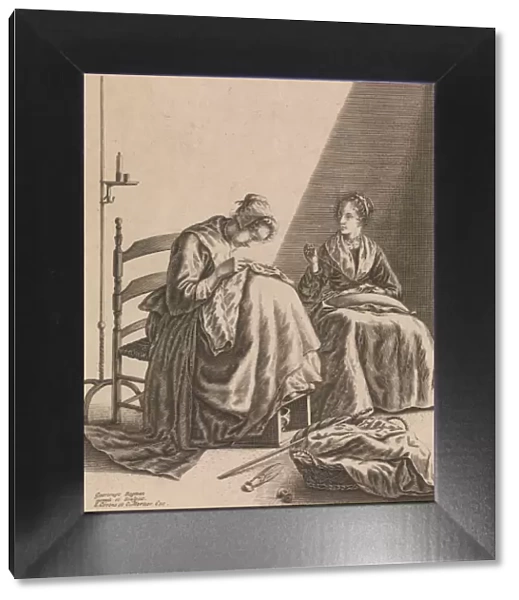 Two Women Sewing, Plate 1 from Five Feminine Occupations, ca. 1640-57