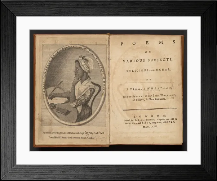 Framed Print : Poems on Various Subjects Religious and Moral, 1773. Creator: Unknown Framed Print : Poems on Various Subjects Religious and Moral, 1773. Creator: Unknown